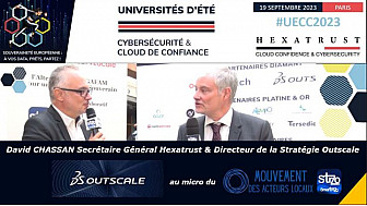 David CHASSAN Secrétaire Général Hexatrust & Directeur de la Stratégie Outscale au micro d'Emmanuel Mawet Journaliste - Effisyn-S D S  #souveraineté numérique #UECC2023